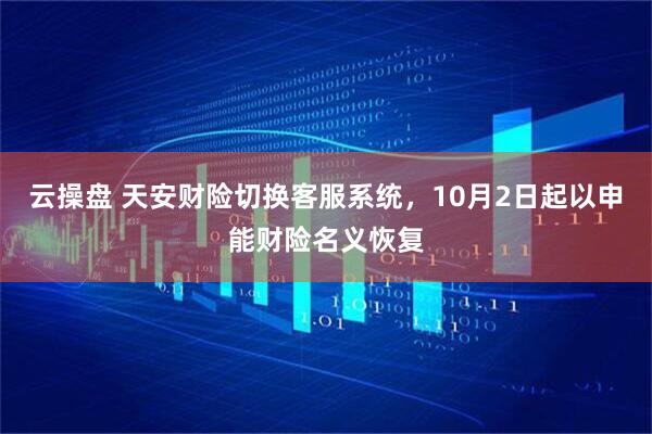 云操盘 天安财险切换客服系统，10月2日起以申能财险名义恢复