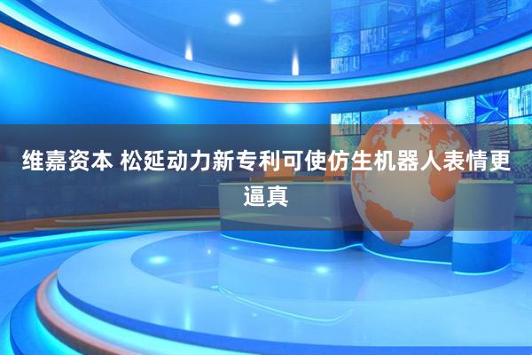 维嘉资本 松延动力新专利可使仿生机器人表情更逼真